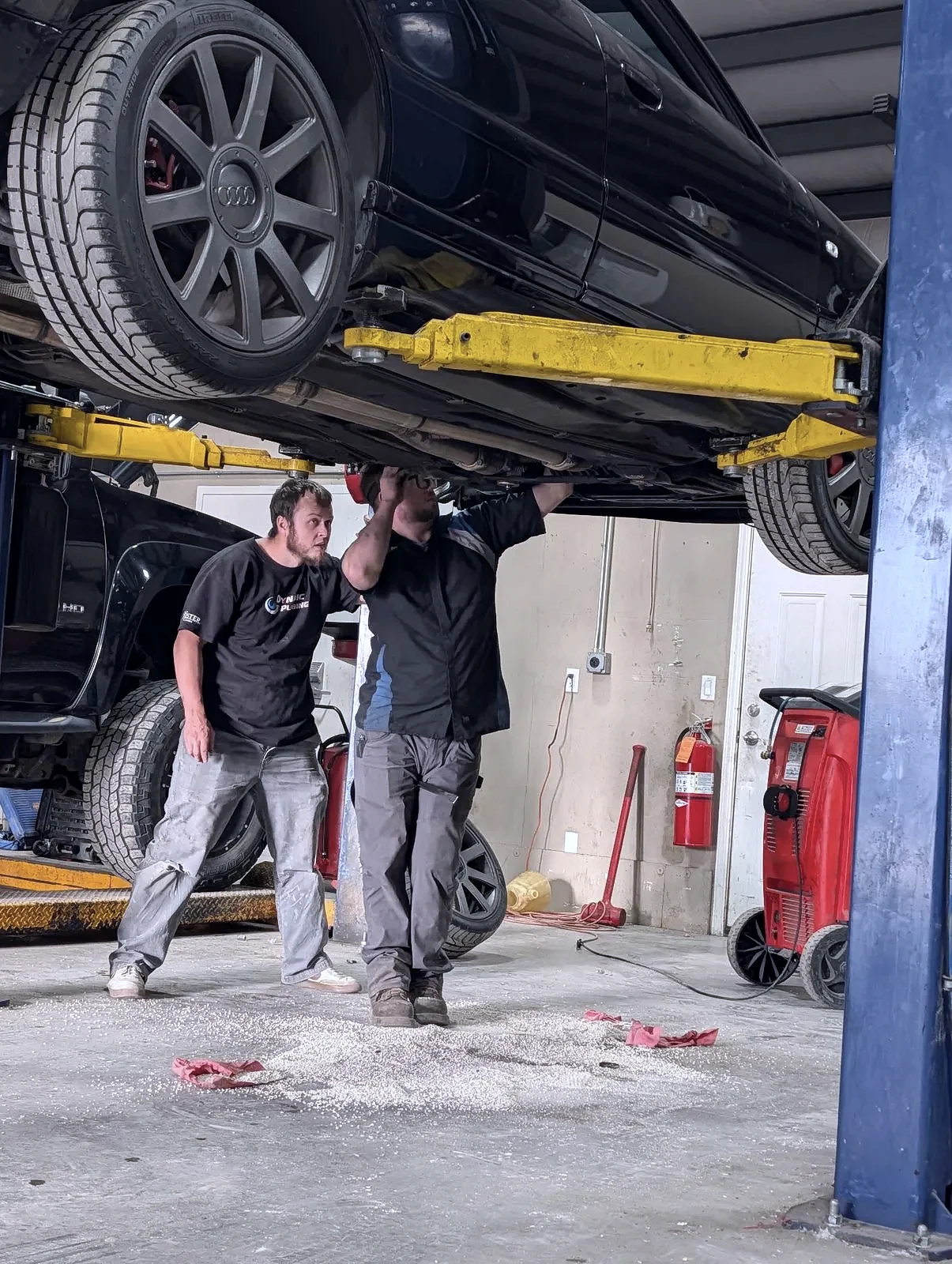 Two technicians on a job together