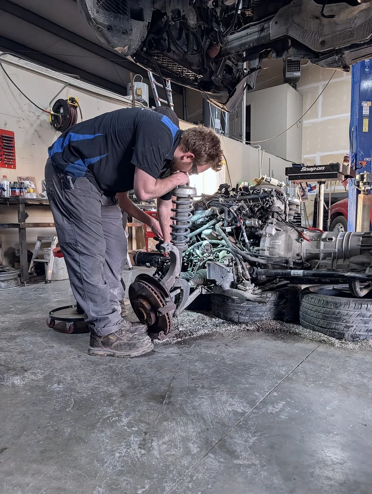 An engine rebuild underway