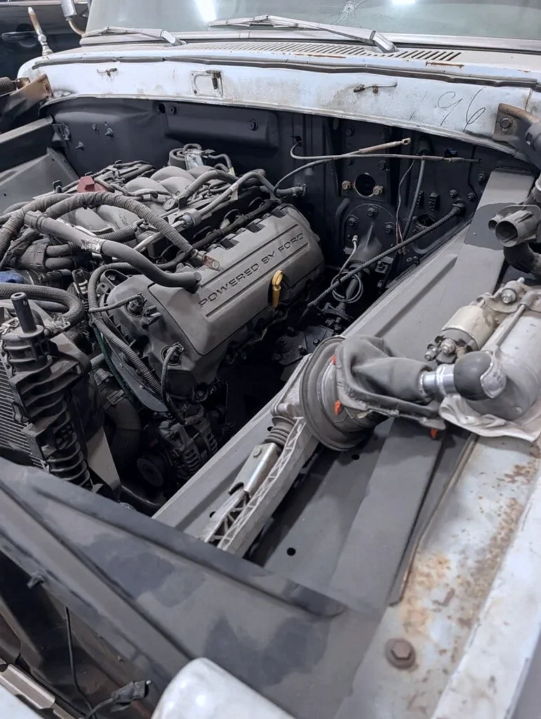 Classic Ford F-100 engine bay in Jerome, Idaho