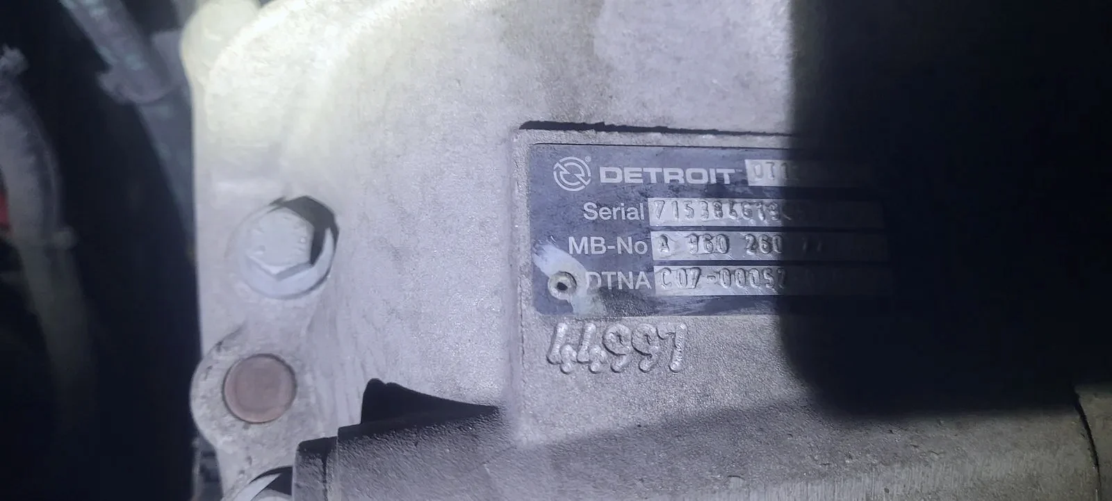 A transmission removed for service in Jerome, Idaho