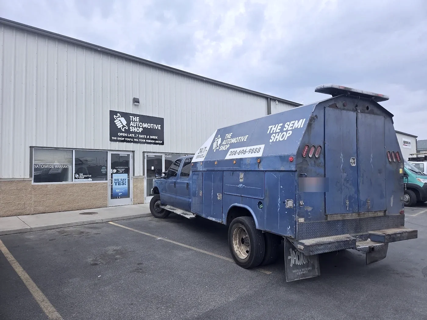 The Automotive Shop service truck at the shop