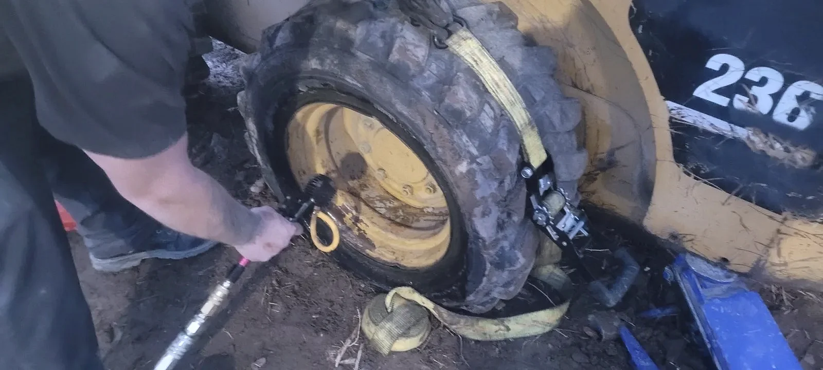 Tire service on a skid steer in Jerome, Idaho
