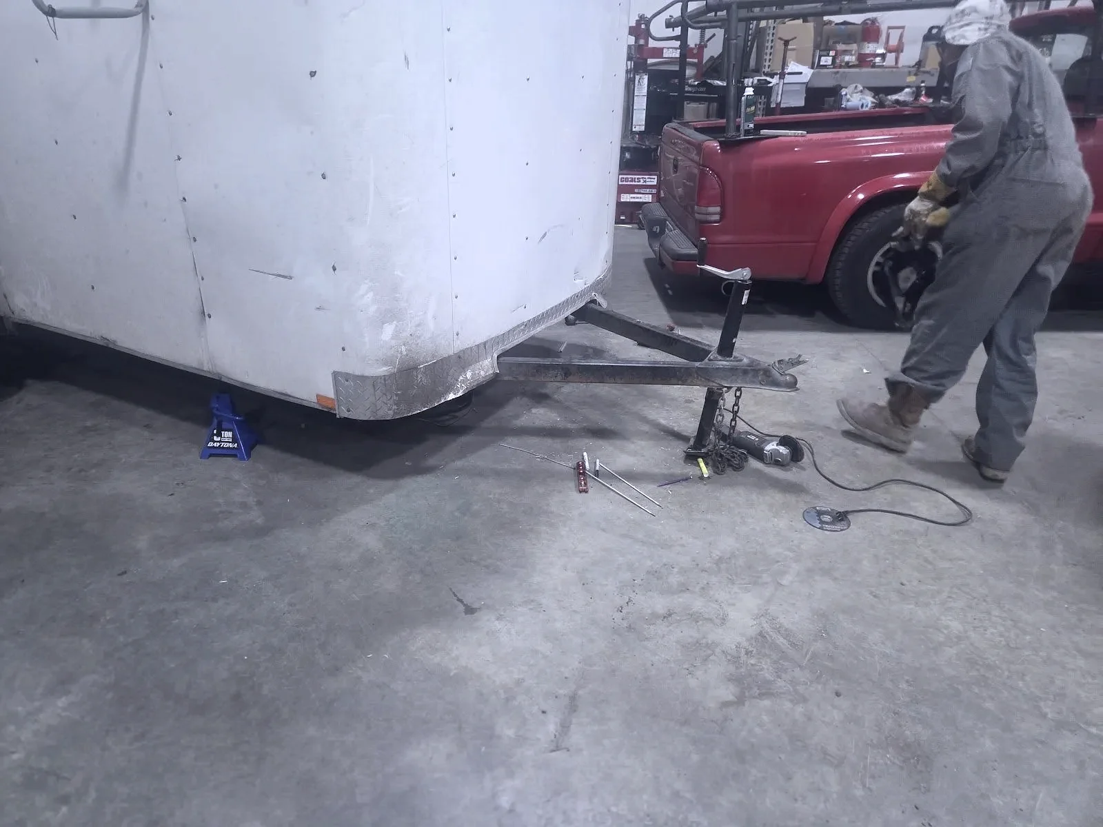 Trailer repair in the shop in Jerome, Idaho