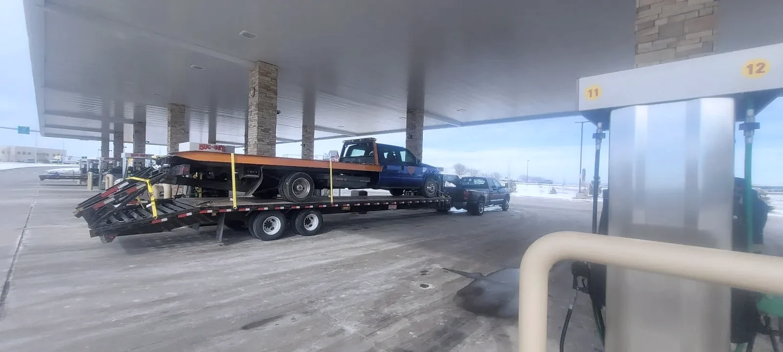 Flatbed towing across the Magic Valley